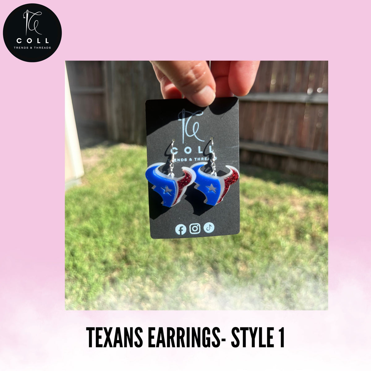 Texans Earrings- Style 1
