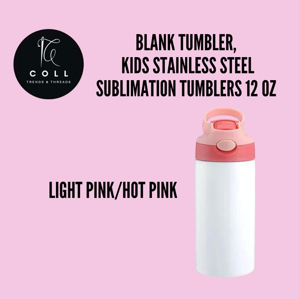 BLANK TUMBLER,  Kids Stainless Steel sublimation Tumblers 12 Oz