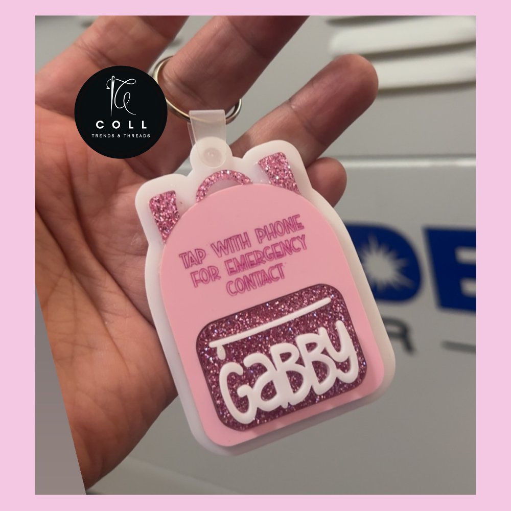 Custom Backpack Bag Tag with NFC Emergency Contact