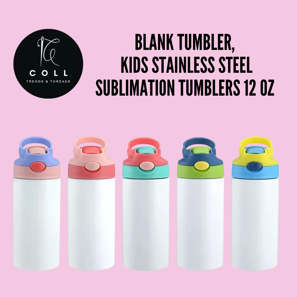 BLANK TUMBLER,  Kids Stainless Steel sublimation Tumblers 12 Oz