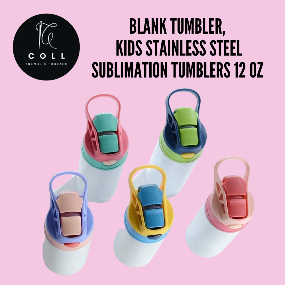 BLANK TUMBLER,  Kids Stainless Steel sublimation Tumblers 12 Oz