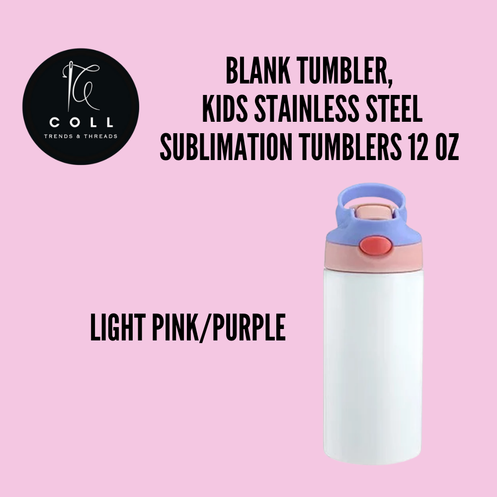 BLANK TUMBLER,  Kids Stainless Steel sublimation Tumblers 12 Oz