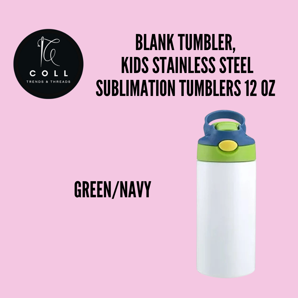 BLANK TUMBLER,  Kids Stainless Steel sublimation Tumblers 12 Oz