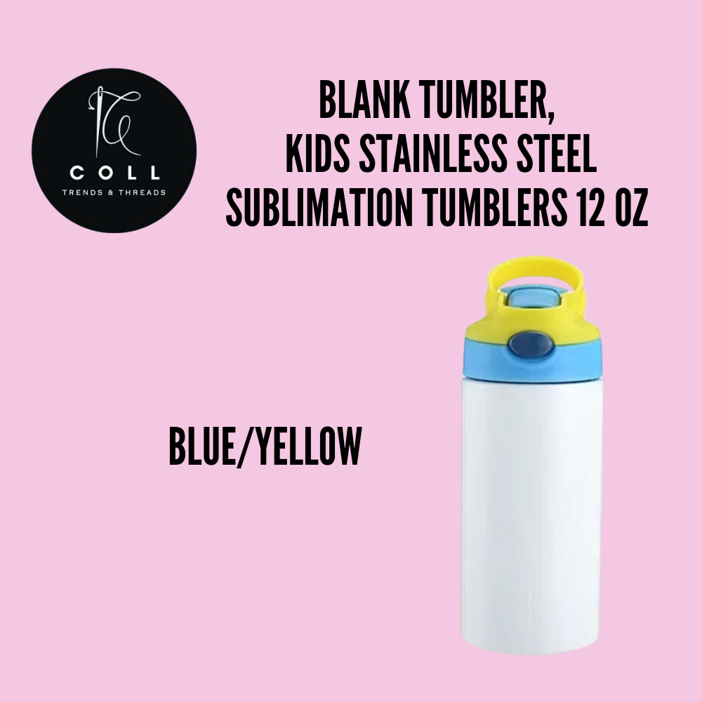 BLANK TUMBLER,  Kids Stainless Steel sublimation Tumblers 12 Oz