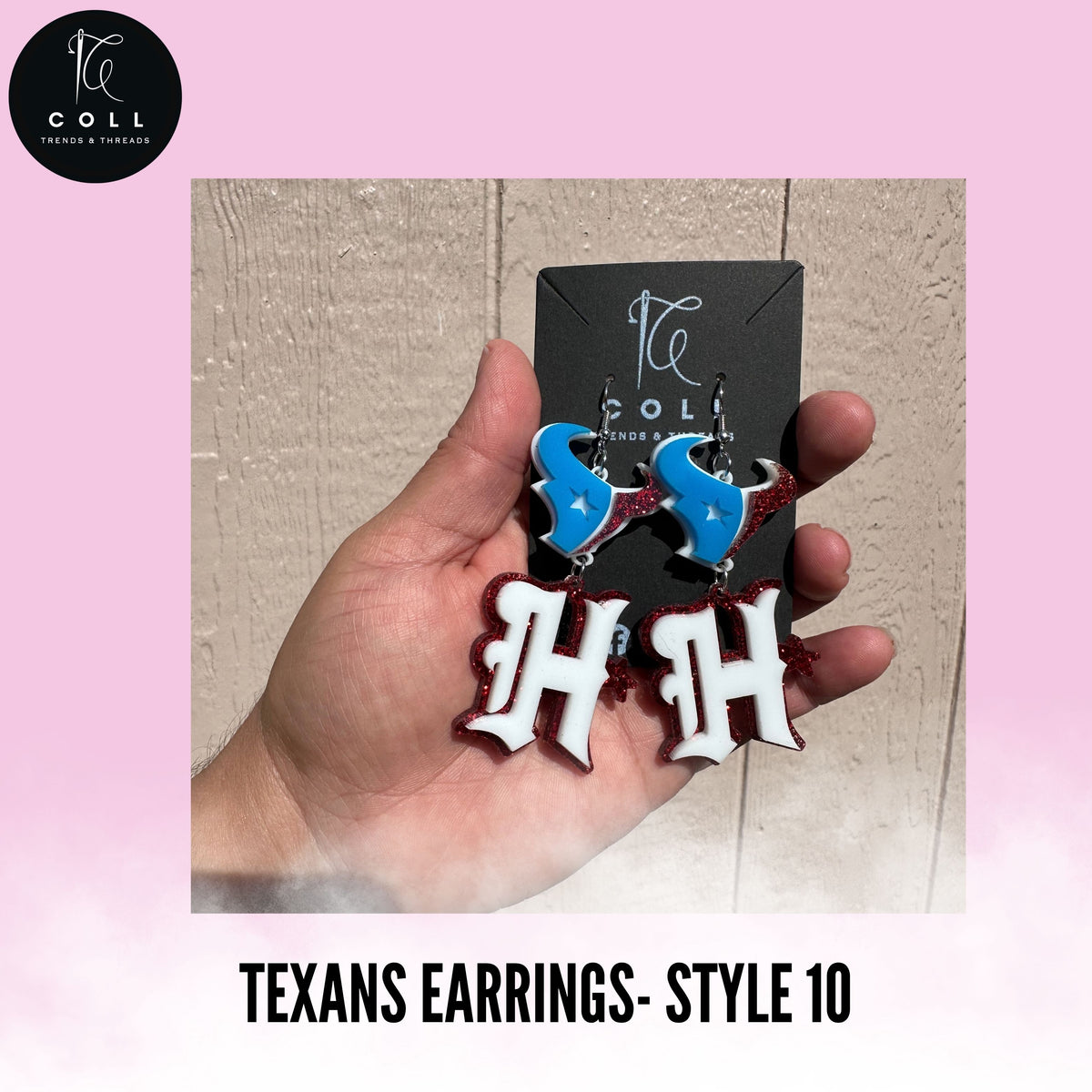 Texans Earrings- Style 10