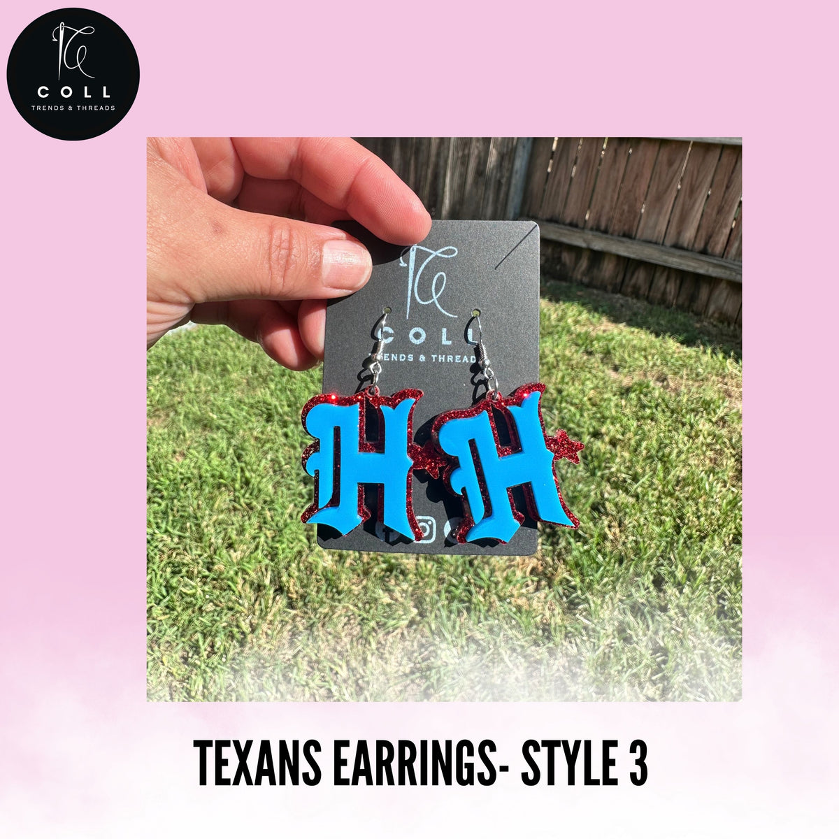 Texans Earrings- Style 3