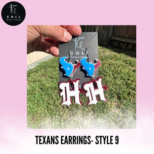 Texans Earrings- Style 9