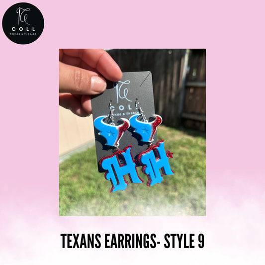 Texans Earrings- Style 9